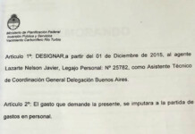 Nelson Lazarte fue nombrado por Baratta y Osuna en YCRT el 1º de diciembre de 2015