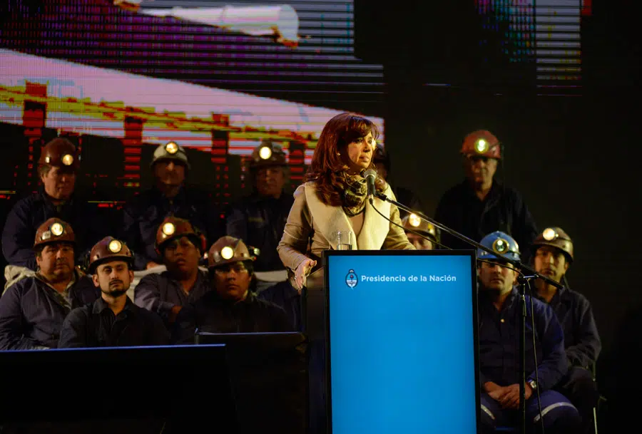 La ex presidenta Cristina Kirchner en la inauguración de la Megausina de Río Turbio el 04 de Septiembre de 2015 – Foto: OPI Santa Cruz/Francisco Muñoz