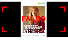 No, este aviso de campaña de Verónica Magario no es oficial, es falso
