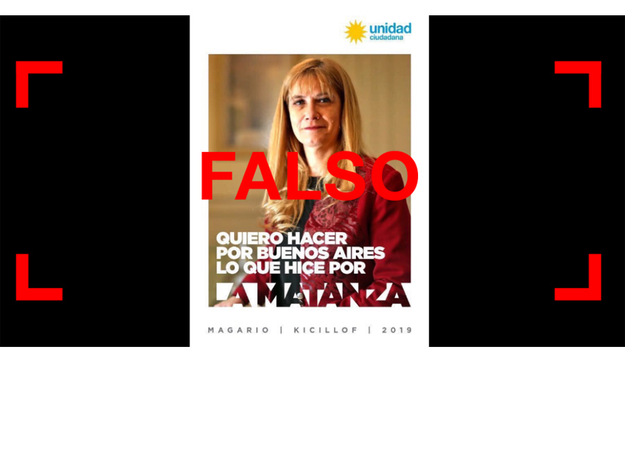 No, este aviso de campaña de Verónica Magario no es oficial, es falso No, este aviso de campaña de Verónica Magario no es oficial, es falso