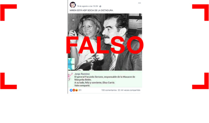 Es falsa la foto de Carrió con el ex gobernador de facto de Chaco