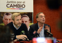 Rogelio Frigerio: “La única solución posible a la crisis es un gobierno de unión nacional” El Ministro Rogelio Frigerio junto a Miguel Ángel Pichetto pasaron por Río Gallegos – Foto: OPI Santa Cruz/Francisco Muñoz