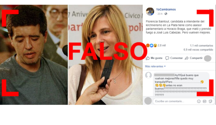 Es falso que uno de los condenados por el asesinato de Cabezas es asesor parlamentario de la candidata Florencia Saintout