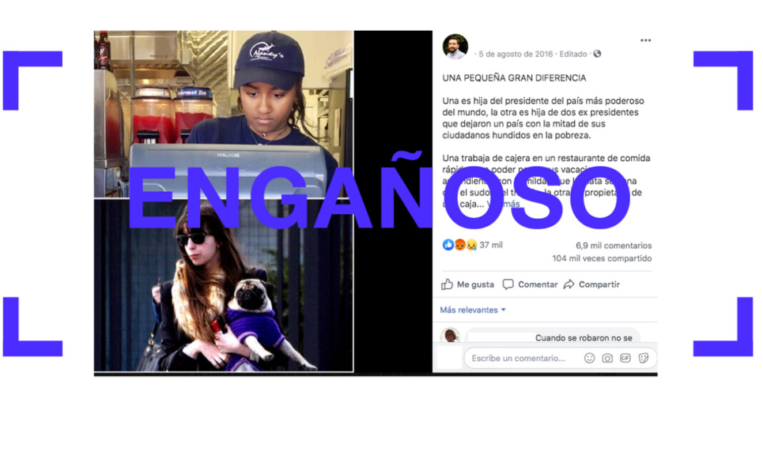 Es engañoso el posteo viral que compara a la hija menor de Barack Obama con Florencia Kirchner