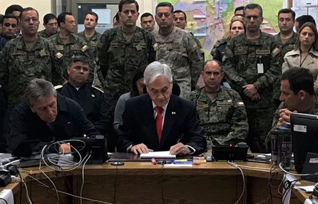 Sebastián Piñera aseguró que Chile está “en guerra contra un enemigo poderoso e implacable”