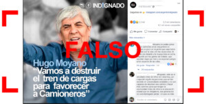 Es falso que Moyano dijo: “Vamos a destruir el tren de cargas para favorecer a camioneros (sic)” Es falso que Moyano dijo: “Vamos a destruir el tren de cargas para favorecer a camioneros (sic)”