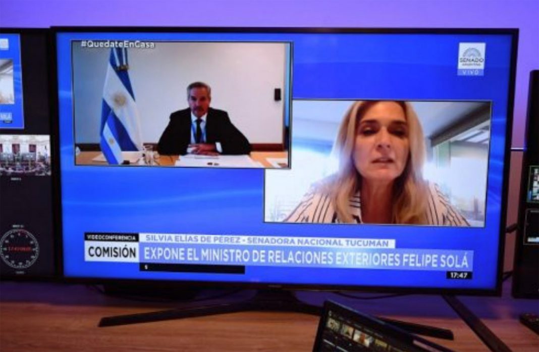 Una senadora de Juntos por el Cambio acusó al canciller Felipe Solá de haberla insultado en una reunión virtual