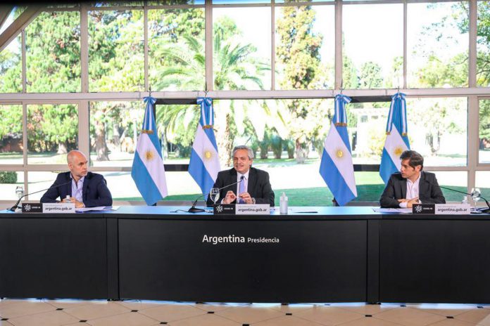Alberto Fernández, Axel Kicillof y Horacio Rodriguez Larreta - Foto: Telam