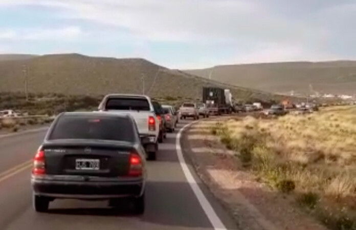 Chubut filas ingresos a la ciudad