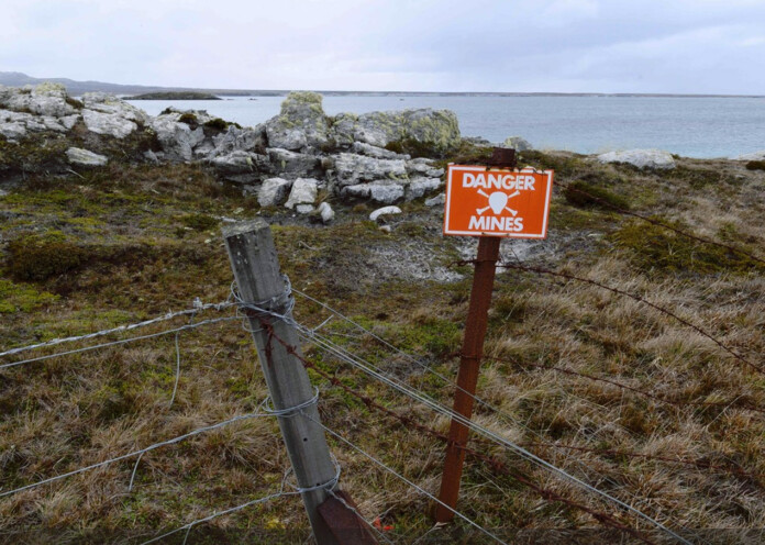 Islas Malvinas campos minados -