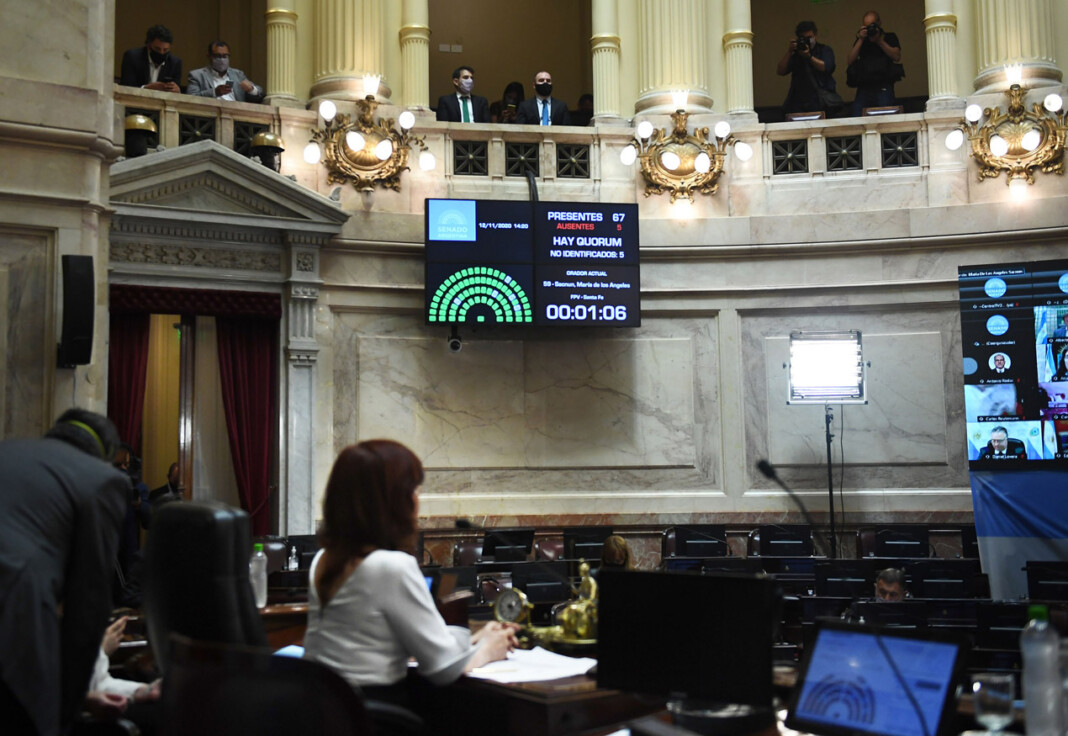 Sesión Especial remota del Honorable Senado de la Nación en la que se debate el Presupuesto 2021, el 12 de Noviembre de 2020, en Buenos Aires, Argentina - Foto: Charly Diaz Azcue/Comunicación Senado