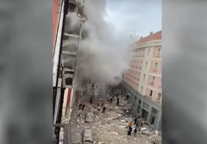 Explosión en un edificio del centro de Madrid