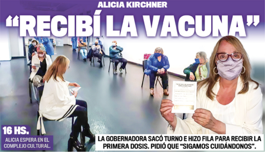 Alicia Kirchner vacunada