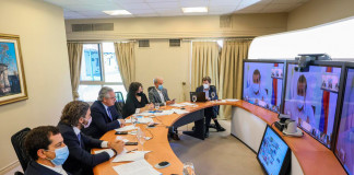 Alberto Fernández en video conferenica con los Gobernadores - Foto: Presidencia