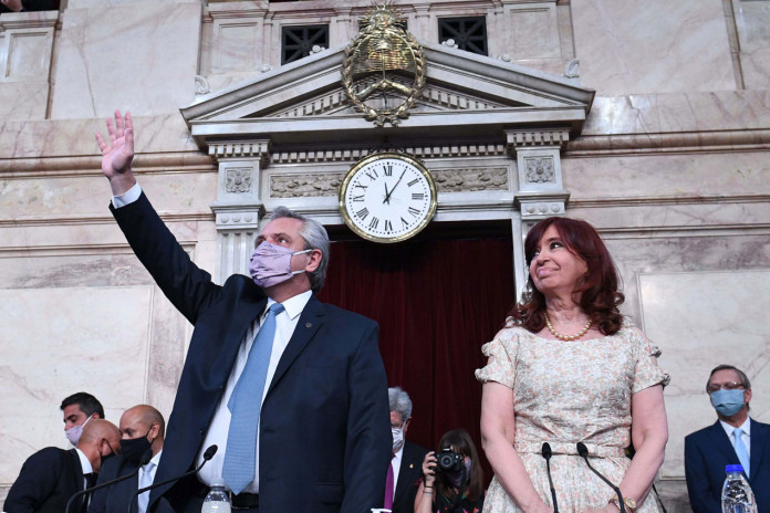 El presidente Alberto Fernández se encuentra presente en el Congreso de la Nación, para dejar inaugurado el 139° período de sesiones ordinarias con un mensaje ante la Asamblea Legislativa - Foto: Telam