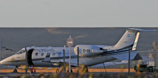 El T11 en posición 4 en el aeropuerto de Río Gallegos - Foto: OPI Santa Cruz/Francisco Muñoz