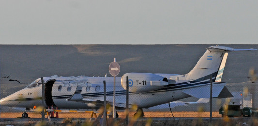 El T11 en posición 4 en el aeropuerto de Río Gallegos - Foto: OPI Santa Cruz/Francisco Muñoz