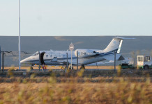 LOS 13 VUELOS DE CFK CON HASTA CUATRO VUELOS EN DOS DÍAS ENTRE BUENOS AIRES-RÍO GALLEGOS-EL CALAFATE QUE INFORMÓ OPI, CORROBORADOS POR INFORME OFICIAL DEL GOBIERNO El Tango 11 en posición 4 en el aeropuerto de Río Gallegos - Foto: OPI Santa Cruz/Francisco Muñoz