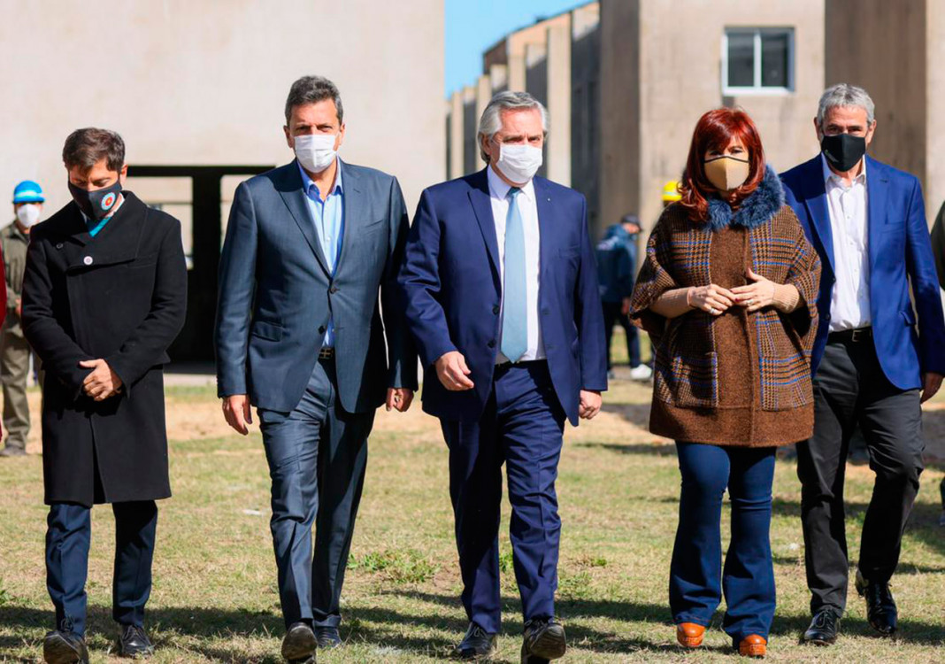 El Presidente Alberto Fernández, Cristina Kirchner, Sergio Massa y Axel Kicillof