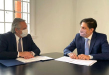 A la espera del fallo de la Corte, el Presidente hablará de educación y presencialidad junto a Trotta Alberto Fernández junto a Nicolas Trotta -