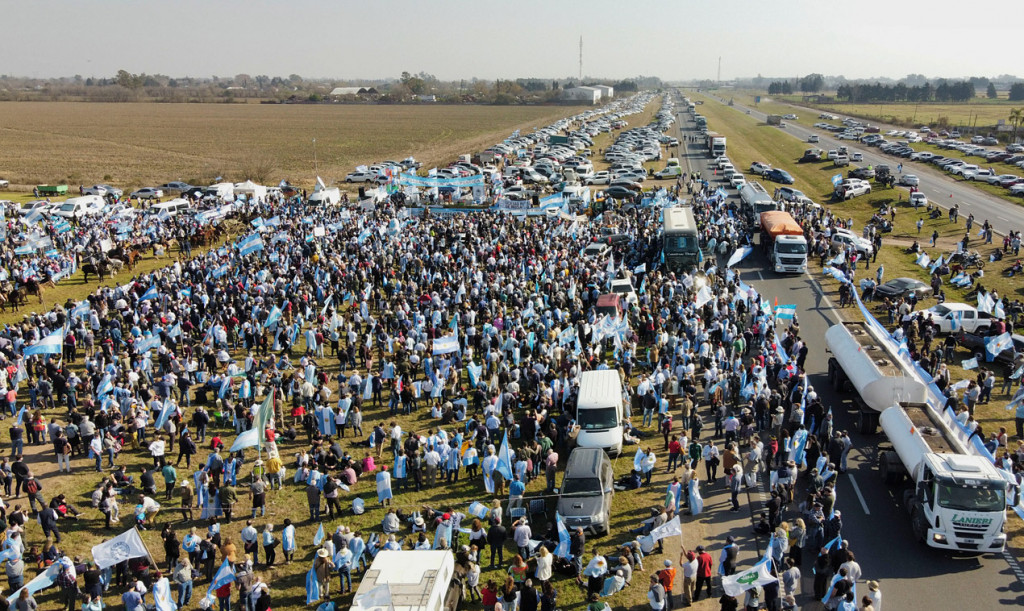 Protesta del campo el acto principal se realizó en San Nicolás - Foto: Telam