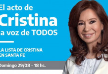El acto de Cristina Kirchner en Santa Fe al que no asistió