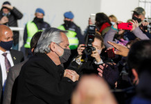 Alberto Fernández, sobre el festejo en Olivos: “Fabiola convocó a un brindis, no debió haberse hecho y lo lamento” El presidente Alberto Fernández en un acto en Olavarría - Foto: Telam