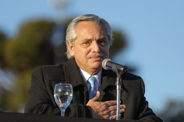 El presidente Alberto Fernández en un acto en Olavarría - Foto: Telam