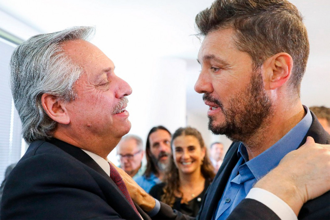 Marcelo Tinelli junto al presidente Alberto Fernández