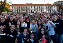 Cristina Kirchner en un acto con La Cámpora - Foto: Telam