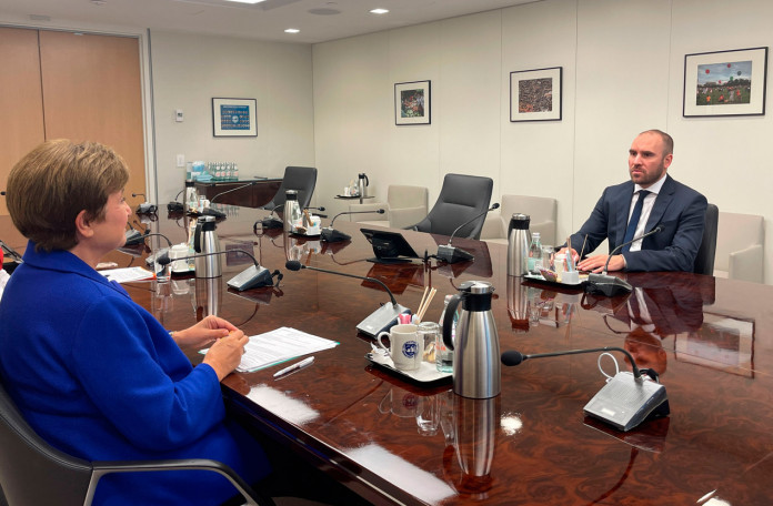 El ministro de Economía, Martín Guzmán, se reunió con la directora Gerente del Fondo Monetario Internacional, Kristalina Georgieva - Foto: Telam