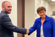 El ministro de Economía, Martín Guzmán, se reunió con la directora Gerente del Fondo Monetario Internacional, Kristalina Georgieva - Foto: Telam