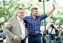 Junto a Máximo Kirchner, Fernández cargó contra la oposición: “Los que me piden cerrar con el Fondo no me aprueban un presupuesto” Alberto Fernández junto a Máximo Kirchner - Foto: NA