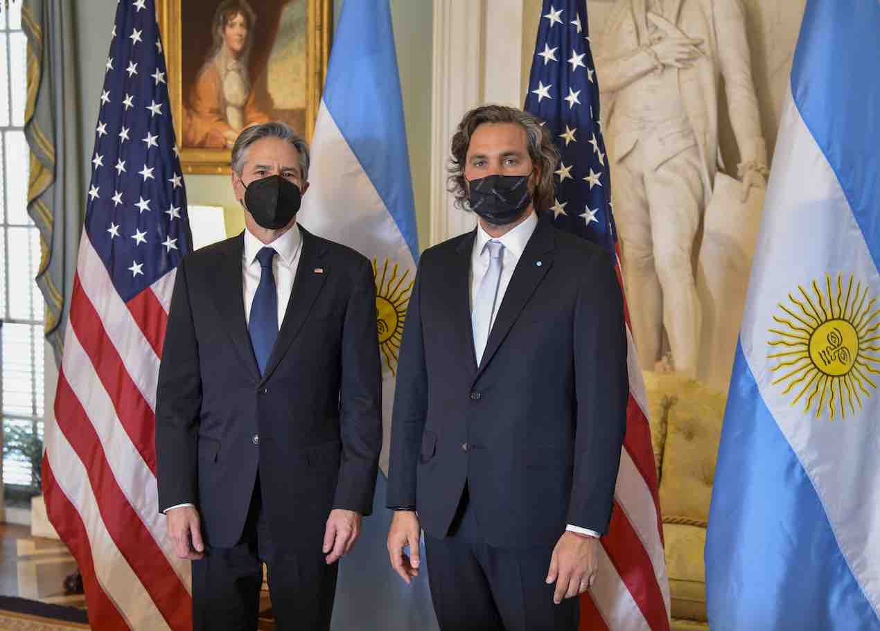 El canciller Santiago Cafiero se reunió en Washington con el secretario de Estado de los Estados Unidos, Antony Blinken - Foto: NA