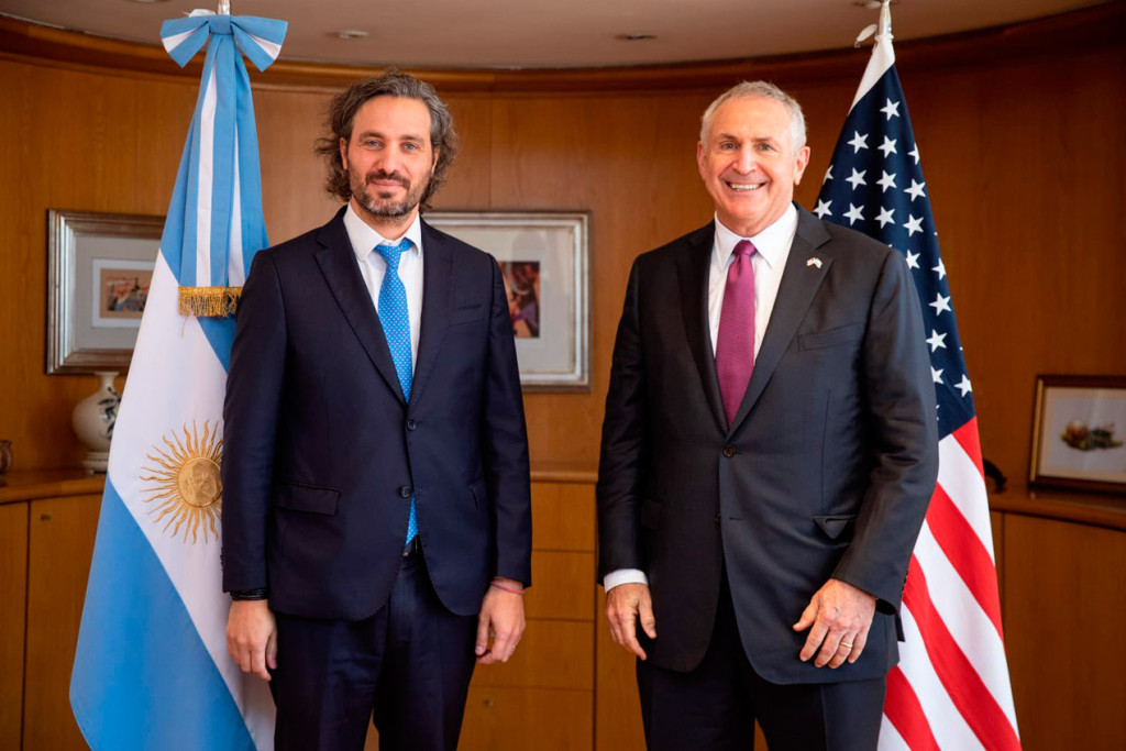 Santiago Cafiero junto a Marc Stanley - Foto: NA