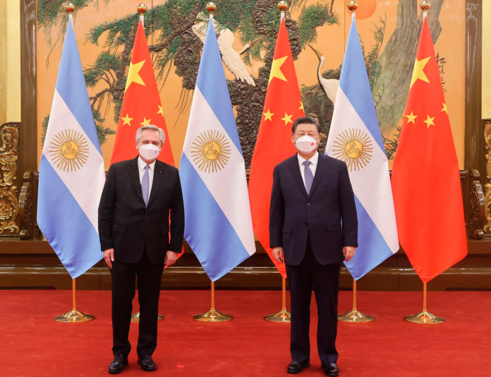 Los presidentes Alberto Fernández y Xi Jinping - Foto: Presidencia