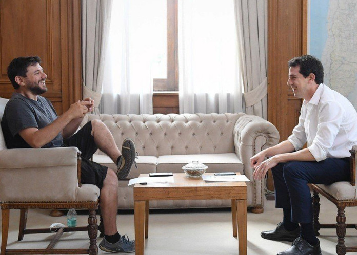 El ministro del Interior Wado de Pedro y Juan Grabois -