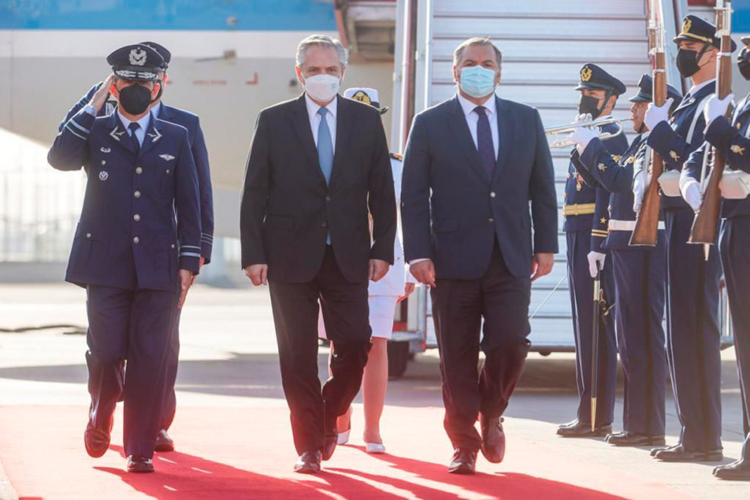 El presidente Alberto Fernández llega a Chile - Foto: Presidencia
