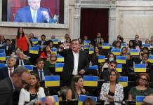 “Wado” De Pedro calificó de “actitud antidemocrática” la salida del PRO del Congreso y pidió “menos teatro” El diputado Mario Negri se dirige al presidente en la apertura del 140° periodo de Sesiones Ordinarias en el Congreso de la Nación - Foto: NA