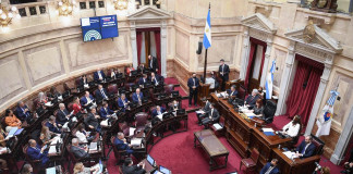 Sesión ordinaria del Senado de la Nación en la que trata la reforma de la Magistratura y la designación de "sala Malvinas Argentinas" al salón de recepción del Edificio Alfredo Palacios - Foto: Charly Diaz Azcue /Comunicación Senado