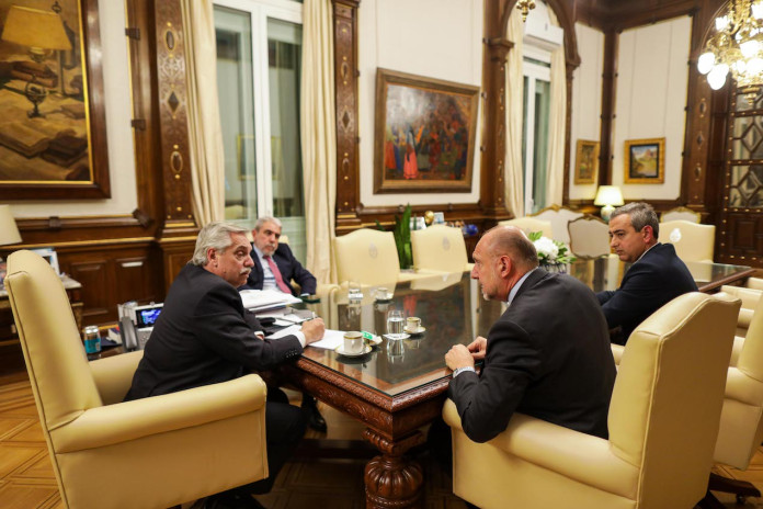 El gobernador de Santa Fe, Omar Perotti, reunido con el presidente Alberto Fernández - Foto: Presidencia