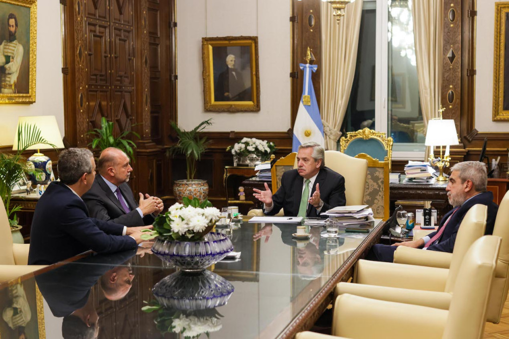 El gobernador de Santa Fe, Omar Perotti, reunido con el presidente Alberto Fernández - Foto: Presidencia