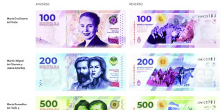 Imágenes de los nuevos billetes que fueron presentados esta tarde por el presidente Alberto Fernández - Foto: NA