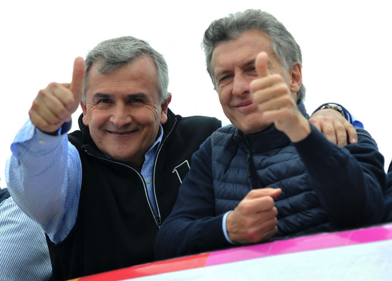El gobernador de Jujuy Gerardo Morales junto a Mauricio Macri -