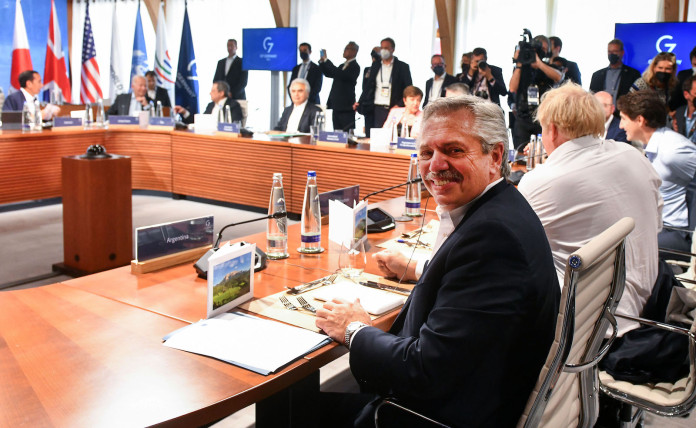 El presidente Alberto Fernández llegó al complejo de Schloss Elmau, donde participará de la reunión de los Jefes de Estado y de Gobierno del G7 - Foto: NA