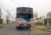 UTA anunció paro de colectivos para el jueves Una unidad de CityBus con el logo de Austral Construcciones - Foto: OPI Santa Cruz