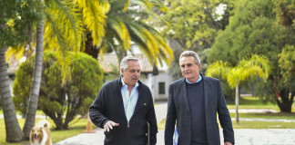 Agustín Rossi junto al presidente Alberto Fernández - Foto: NA