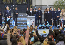 El presidente Alberto Fernández encabeza un acto por el Día de la Bandera Foto: NA