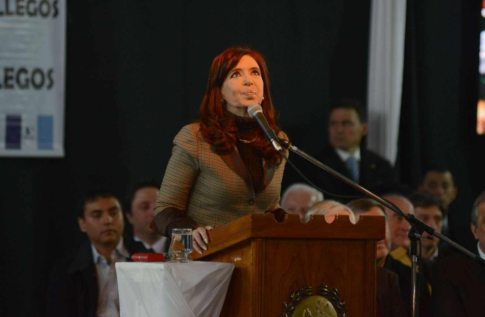La Presidenta de la Nación durante su discurso en el gimnasio Luis La Presidenta de la Nación durante su discurso en el gimnasio Luis