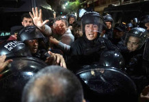 Máximo Kirchner enfrentado con la policía -